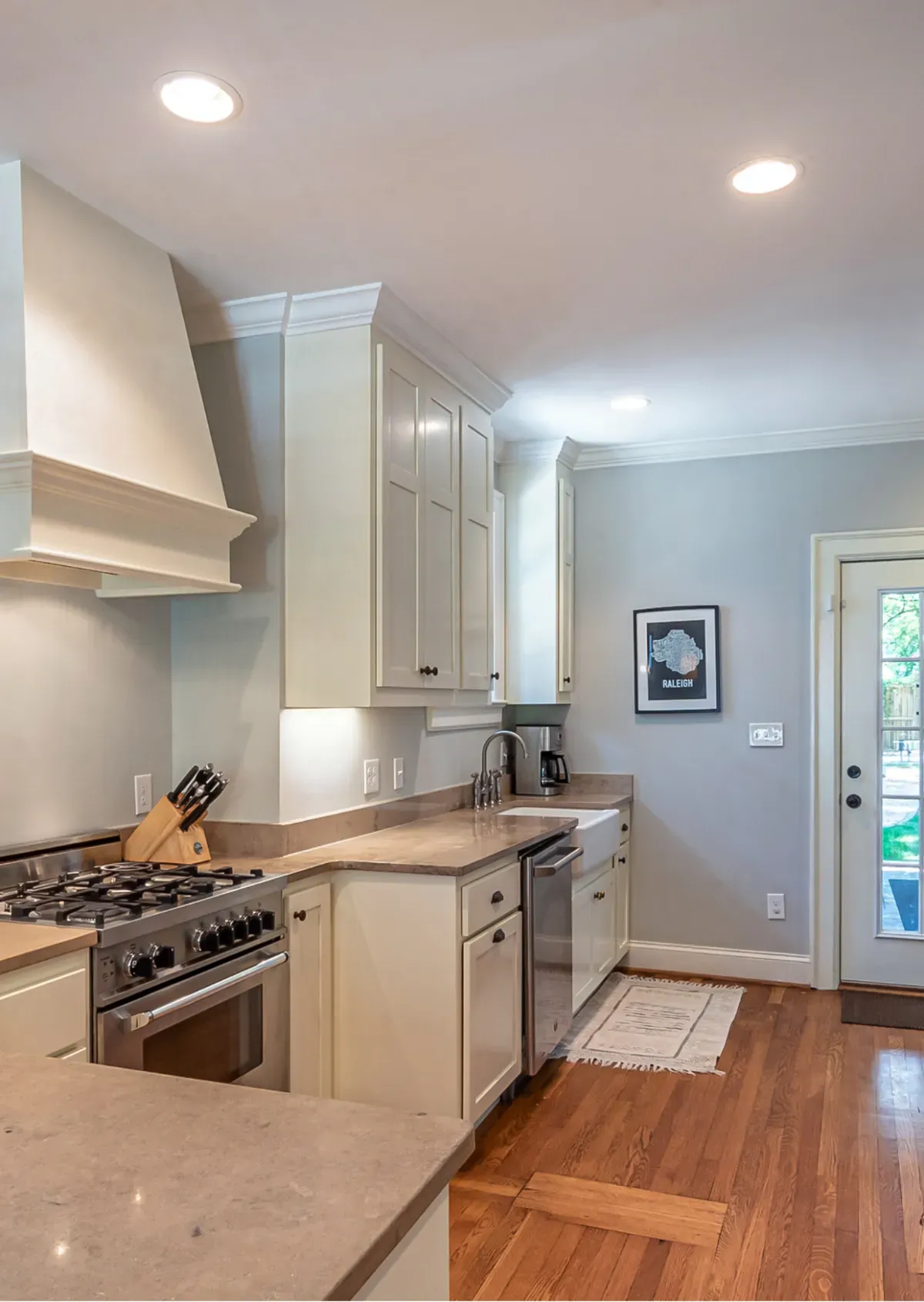Bright kitchen with custom cabinets
